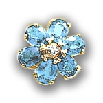B2308 14K SLIDE IN FLOWER DESIGN WITH DIAMOND 